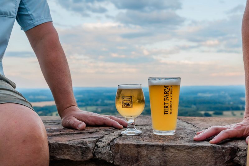 Guests enjoying a beer at dirt Farm brewing when dirt Farm Turns 11 celebration in Loudoun County virginia