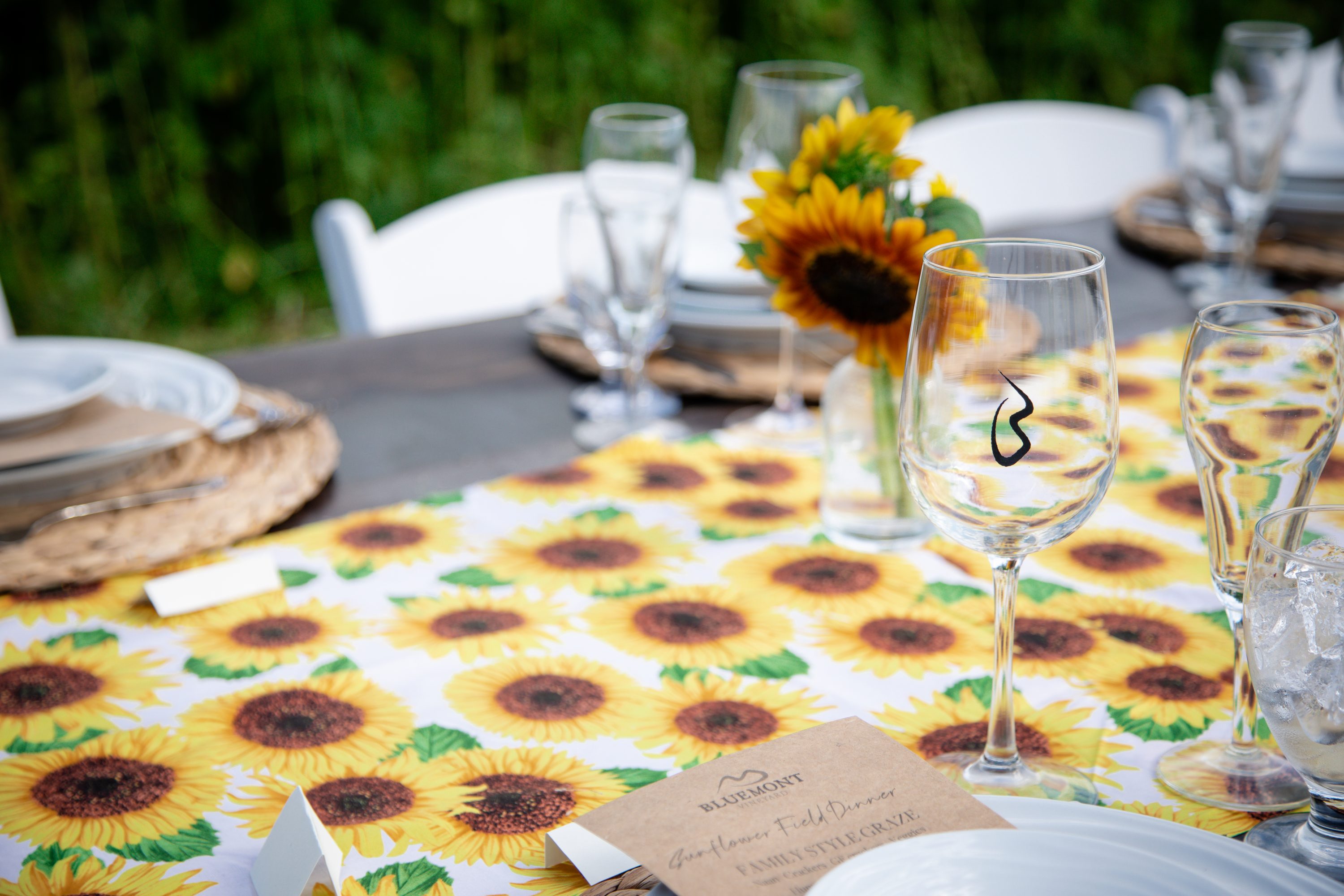 Sunflower dinner tablescape