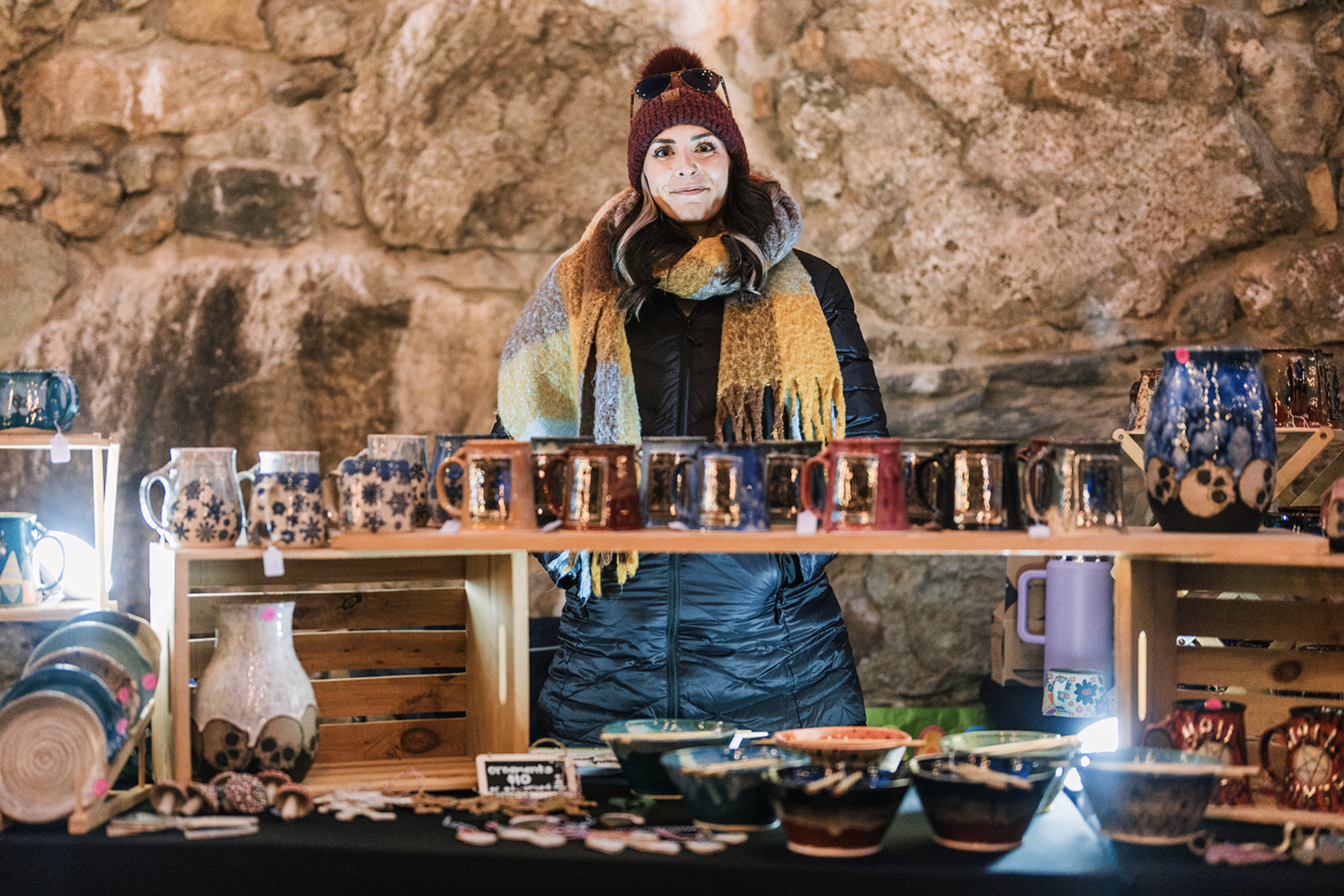 Christmas Markets pottery vendor