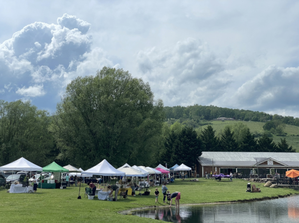 May Day Market Vendor tents at Henway Hard cider