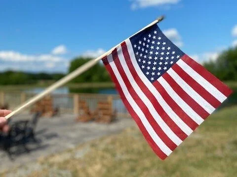 American Flag in front of Henway Cider Barn