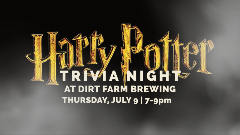 Harry Potter trivia night flyer for dirt farm brewing in Loudoun county virginia