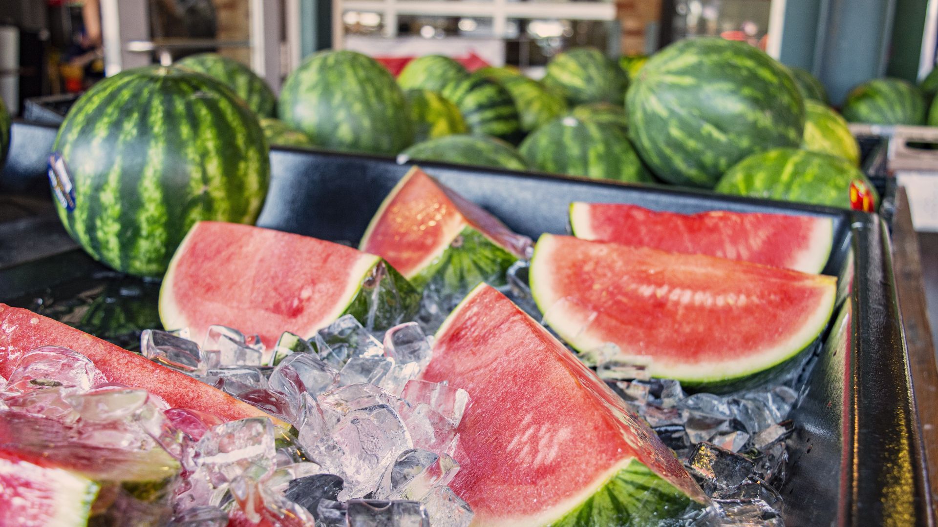 Watermelons in crate