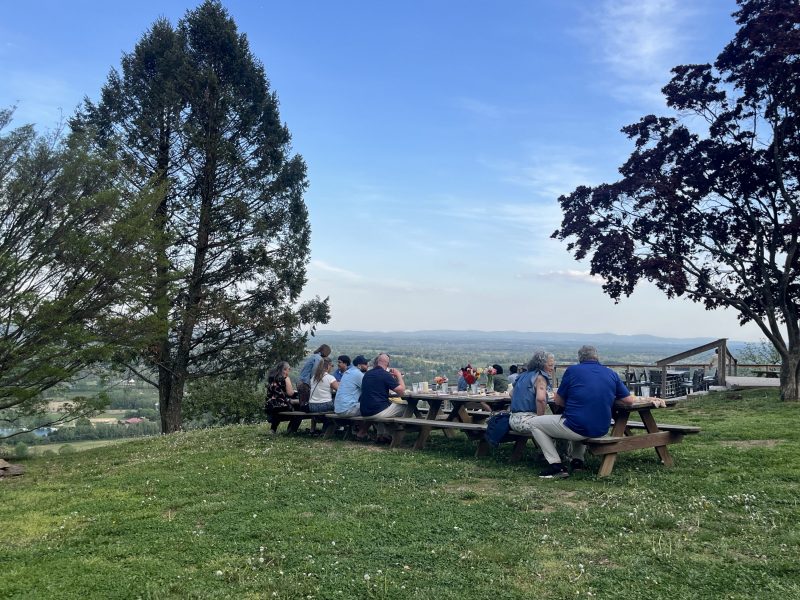 Guests enjoying the supper club dinner at dirt farm brewing in Loudoun county virginia