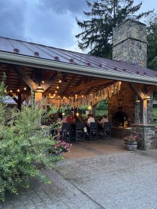Guests enjoying the first Frost Supper at dirt farm brewing in bluemont virginia